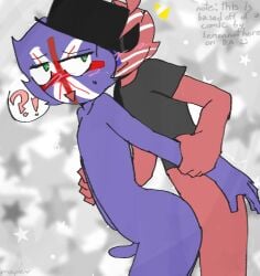 2boys anal anal_sex anal_sex artist_name blush blush clothing countryhumans deviantart_username father_and_son fully_nude gay gay_sex green_eyes incest male/male male_only male_penetrating partially_clothed questionable_consent shirt_only uncensored united_kingdom_(countryhumans) united_states_of_america_(countryhumans) yaoi