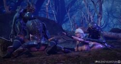 2girls 3d ass blender blendguardian breasts ciri completely_nude female green_eyes light-skinned_female light_skin male monster monster_rape nipples nude penetration pussy rape sex the_witcher_(series) the_witcher_3:_wild_hunt triss_merigold white_hair