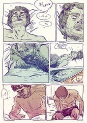 beard bed bedroom bedroom_eyes blood cannibalism confused curly_hair cut_open erect_nipples erection eyelashes eyes eyes_closed gore guro half-dressed half_naked hannibal hannibal_lecter licking looking_at_partner looking_at_viewer looking_down looking_pleasured looking_up male male_only male_ryona multiple_males nightmare sweatdrop sweating sweaty tagme two_males waking_up wet_dream will_graham yaoi