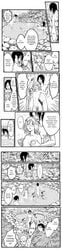 3boys 3girls abs athletic_female attack_on_titan bertolt_hoover christa_lenz comic connie_springer english_text female historia_reiss male muscular_female peeking reiner_braun sasha_braus shingeki_no_kyojin spying tagme towel_around_breasts towel_only towel_removed ymir_(shingeki_no_kyojin)