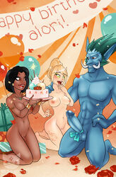 1boy 2girls abs alori amun_(noname) amun_(ragora) areolae balls big_breasts big_penis birthday birthday_cake birthday_party black_hair blizzard_entertainment blonde blonde_hair blood_elf blue_skin bob_cut breasts brown_eyes completely_nude dark-skinned_female dark_skin earrings erect_penis erection female green_eyes green_hair human_(warcraft) human_(world_of_warcraft) jewelry kneeling male muscles muscular muscular_male naked ninjakitty nipples nude original_characters pale-skinned_female pale_skin penis pussy pussy_juice red_eyes shaved_pussy tattoo troll troll_(warcraft) warcraft wet_pussy wide_hips world_of_warcraft