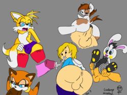 adventure_time cartoon_network crossover female femboy finn_the_human fox friendship_is_magic fur furry furry_tail futa_on_male futanari human implied_futanari intersex interspecies male marine_the_raccoon multiple_males multiple_tails my_little_pony pipsqueak princess_bubblegum raccoon sonic_(series) tail tails tails_the_fox takumi