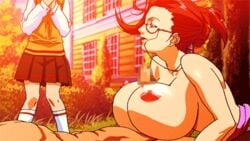 animated breasts censored erogos female glasses human kusanagi_chisato love_fetish lowres male milf paizuri penis red_hair straight teacher teacher_and_student