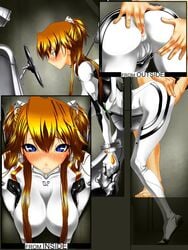 anal anus asuka_langley_sohryu big_breasts blonde_hair blue_eyes blush bodysuit bondage bound clothing erect_nipples erect_nipples_under_clothes fingering hucow human_toilet large_breasts mounted_for_sex neon_genesis_evangelion nipple_bulge plugsuit pokies rebuild_of_evangelion source_request tetsuwan_comsou through_wall women_livestock