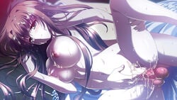 aqua_eyes areolae blush breasts brown_hair cum cum_in_pussy facial female game_cg long_hair male natsuzora_no_perseus navel nipples nude penis sawatari_tohka sex shouna_mitsuishi straight sweat takasaki_mako uncensored vaginal_penetration