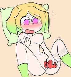 blush breasts chica_(fnafhs) fnafhs masturbation open_mouth tagme vaginal_penetration