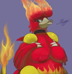 breasts color exposed_breasts female female_focus female_only fire magmar nintendo nipples pdxyz pokémon_(species) pokemon solo