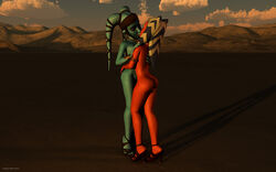 2012 2girls 3d aayla_secura ahsoka_tano armlet ass bracelet clone_wars dat_ass eyeshadow female female_only french_kiss high_heels jedi kondaspeter multiple_girls star_wars tatooine the_clone_wars:_season_four togruta twi'lek yuri