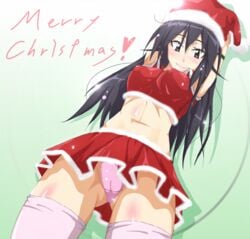 amakusa_shino christmas clothing panties seitokai_yakuindomo skirt tagme