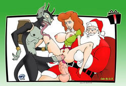 beauty_mark bimbo cousin_mel eyeshadow grandma_got_run_over_by_a_reindeer high_heels krampus lipstick makeup santa_claus the_master turk128 vaginal_penetration venture_brothers