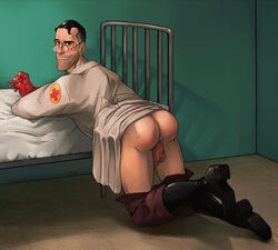 ass butt gay male male_focus male_only medic medic_(team_fortress_2) presenting_hindquarters pubic_hair solo tagme team_fortress_2 yang yangpuppy