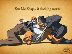 anthro chowder_(artist) furry grune_the_destroyer male no_humans panthro soap thundercats thundercats_2011 yaoi