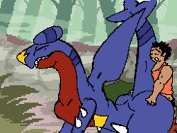 animated color dark-skinned_male furry garchomp human interspecies linepaperbitches! male nudity pokemon pokemon_(species) sex side_view size_difference unknown_gender