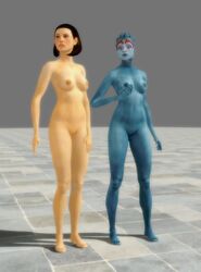 2girls 3d anorexianevrosa breasts eva_core female female_only mass_effect mass_effect_3 samara