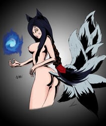 ahri fur furry_tail humanoid league_of_legends multiple_tails qpmjcv tagme tail