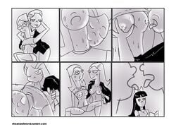 candace_flynn comic disney monochrome nipples phineas_and_ferb stacy_hirano tagme the_and vanessa_doofenshmirtz