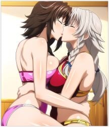 ai_generated grayfia_lucifuge high_school_dxd lesbian_couple lesbian_kiss lesbian_sex venelana_gremory yuri