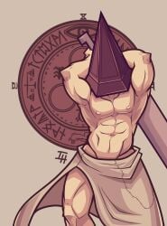 abs bara biceps hufpup male male_nipples male_only manly muscular_male nipples pecs pyramid_head silent_hill silent_hill_2 sydebernz