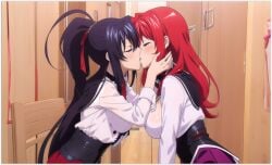 ai_generated akeno_himejima girl_on_girl high_school_dxd lesbian_couple lesbian_kiss rias_gremory yuri