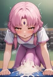 ai_generated animeboi111 creamy_cum cum cum_through_clothes cumming_through_clothing excessive_cum fu_xuan_(honkai:_star_rail) futanari honkai_star_rail