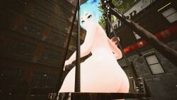 3d_model ass big_ass blue_eyes blue_hair blueysenpai femboy naked solo virtual_reality vr vrchat vrchat_avatar