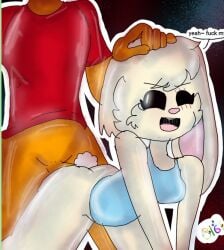 bent_over bunny_(piggy) enjoying_sex foxy_(piggy) gigidonut old_design partially_clothed piggy_(game) scratch_mark sex talking_to_partner