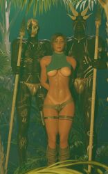 1girls 2boys 3d dark-skinned_male dark_skin female jungle lara_croft lara_croft_(survivor) light-skinned_female light_skin male prisoner shorts sicipo6908 tagme tan tan-skinned_female tan_body tan_skin tanline tomb_raider tomb_raider_(survivor) tribal tribal_male unbuttoned unbuttoned_shorts