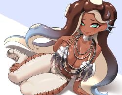 1girls alternate_costume bikini breasts brown_skin dark-skinned_female dark_skin female grand_festival_(splatfest) hi_res hips huge_breasts long_hair marina_(grand_festival) marina_(splatoon) nintendo nobunagapero official_alternate_costume splatfest splatoon splatoon_3 team_present_(splatfest) tentacle_hair thick_thighs thighs wide_hips