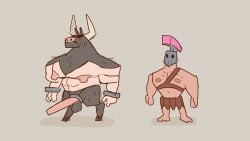 balls boner bunbunny_(artist) cock_ring erection helmet male male_only minotaur nude penis smallsrabbit