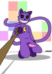 1boy 1male anthro anthro_on_anthro anthro_only balls cat_penis catnap catnap_(poppy_playtime) critters_(poppy_playtime) domestic_cat feline furry_only male male_only no_humans penis penis_out phalos poppy_playtime poppy_playtime_(chapter_3) purple_fur purple_skin sex simple_background simple_shading smiling_critters tagme