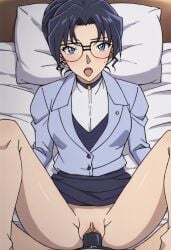 ai_generated detective_conan eri_kisaki missionary_position strap-on yuri