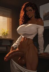 1futa abs african_futanari ai_generated big_balls big_breasts big_penis dark-skinned_futanari erect_penis futa_focus futa_only futanari huge_cock muscular_legs nipple_bulge thick_thighs veiny_penis wide_hips