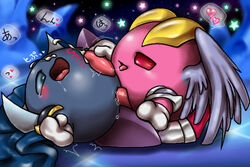 anal anal_sex cum_on_body cum_on_face galacta_knight gay horns kirby_(series) kurobedamu meta_knight tagme