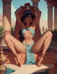 1girls ai_generated aladdin arabian chains disney foot_fetish helpless nipples princess princess_jasmine royalty rtxfus rtxfus34 slave slave_market solo tied transparent_clothing