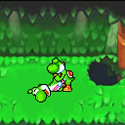 anal_sex animated buggery color gay male male_only mario_(series) mario_and_luigi_(series) multiple_males nintendo no_humans outdoors pixel_art yaoi yoshi zb