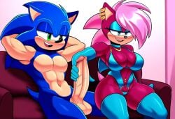 ai_generated ass blue_body breasts incest incest_(lore) magenta_fur male/female pink_hair sex sonia_the_hedgehog sonic_(series) sonic_the_hedgehog sonic_the_hedgehog_(series) sonic_underground sonic_x_sonia straight veiny_penis