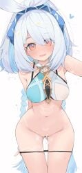 amber_eyes blue_hair bottomless braided_twintails braids censored female_only genshin_impact hair_ornament hair_ribbon heart medium_breasts mikozin mualani_(genshin_impact) nipples panties panties_down pussy_juice pussy_juice_drip see-through_clothing see-through_top smile smiling_at_viewer solo steam sweat sweatdrop two_tone_hair wet wet_body wet_pussy wet_skin white_hair white_washing