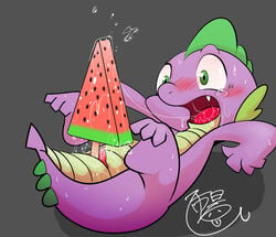 friendship_is_magic mart my_little_pony smooth_skin spike_(mlp) watermelon what