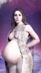 1girls 3d belly big_belly breasts female female_only freya_(god_of_war) god_of_war god_of_war_ragnarok hyper_belly mature_female milf mother nipples norse_mythology preggmaster pregnant solo solo_female