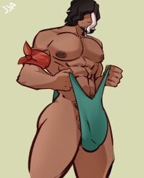 jja_nap male male_only solo_male tauro_(the_legend_of_zelda) the_legend_of_zelda the_legend_of_zelda:_tears_of_the_kingdom thong thong_pull underwear