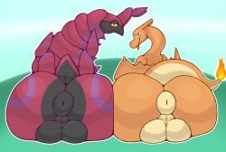 2024 anus arthropod ass ass_to_ass backsack balls big_anus big_balls big_butt biped black_anus black_balls black_perineum bubble_butt charizard coolbirdmanstuff countershade_anus countershade_balls countershade_butt countershade_face countershade_genitalia countershade_tail countershade_torso countershading digital_drawing_(artwork) digital_media_(artwork) dragon duo fire generation_1_pokemon generation_5_pokemon genitals half-closed_eyes horn huge_anus huge_balls huge_butt long_neck long_tail looking_at_viewer looking_back male male/male male_only multicolored_body mythological_creature mythological_scalie mythology narrowed_eyes nintendo orange_body orange_butt orange_neck orange_torso orange_wings outline perineum pokemon pokemon_(species) puffy_anus quadruped red_body scalie scolipede seductive shaded sharp_teeth short_tail simple_background sitting tail tail_on_fire teeth tongue tongue_out two_tone_body white_outline wings