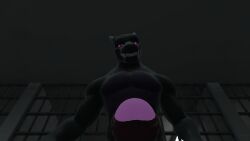 big_penis dragon ender_dragon erect_penis erection flaccid furry glowing_genitalia hi_res jail jail_cell male male_only muscular muscular_male penis scalie smug solo vrchat vrchat_avatar