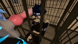 cage canine_genitalia cock_worship femboy furry impimon knot knotted_penis petplay puppyplay rexouium size_difference submissive tagme vrchat vrchat_avatar