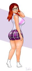 alya_cesaire artist_name big_ass big_breasts big_butt clothed disney disney_channel dladiator glasses large_breasts looking_at_viewer looking_back miraculous_ladybug pajamas shorts socks tagme thick_thighs