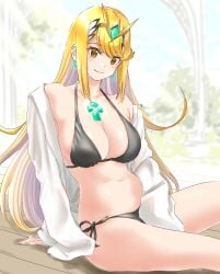 9431116 blonde_hair breasts core_crystal female female_only mythra nintendo solo xenoblade_(series) xenoblade_chronicles_2