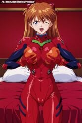 ai_generated aindroidparanoid asuka_langley_sohryu bedroom big_breasts blue_eyes bodysuit breasts cameltoe female female_only grabbing_own_breast hips huge_breasts indoors large_breasts long_hair narrow_waist neon_genesis_evangelion nipples pilot_suit pussy red_hair slim_waist squeezing_breast stable_diffusion tight_clothing touching_breast wide_hips