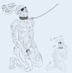 bondage collar dean_domino fallout ghoul_(fallout) male saberhorn submissive_male