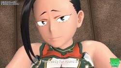 1boy animated black_hair blowjob cheerleader_uniform cowgirl_position cum cum_in_pussy cum_inside dominica9 female imjustthatkinky itsuka_kendou looking_at_viewer macstarva metalmouthva missionary_position momo_yaoyorozu my_hero_academia nomu ponytail pov pov_eye_contact sex straight tagme usj_nomu video voice_acted wide_hips