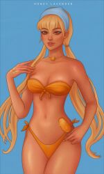 4kids_entertainment bikini breasts female female_only ice_cream nickelodeon rainbow_(animation_studio) stella_(winx_club) winx_club yellow_eyes yellow_hair yellow_nails