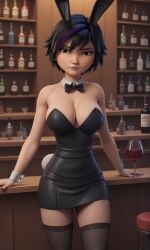 ai_generated alternate_costume big_hero_6 bonnieaiart breasts bunny_ears deviantart deviantart_link female female_only gogo_tomago marvel marvel_comics nai_diffusion solo stable_diffusion tagme